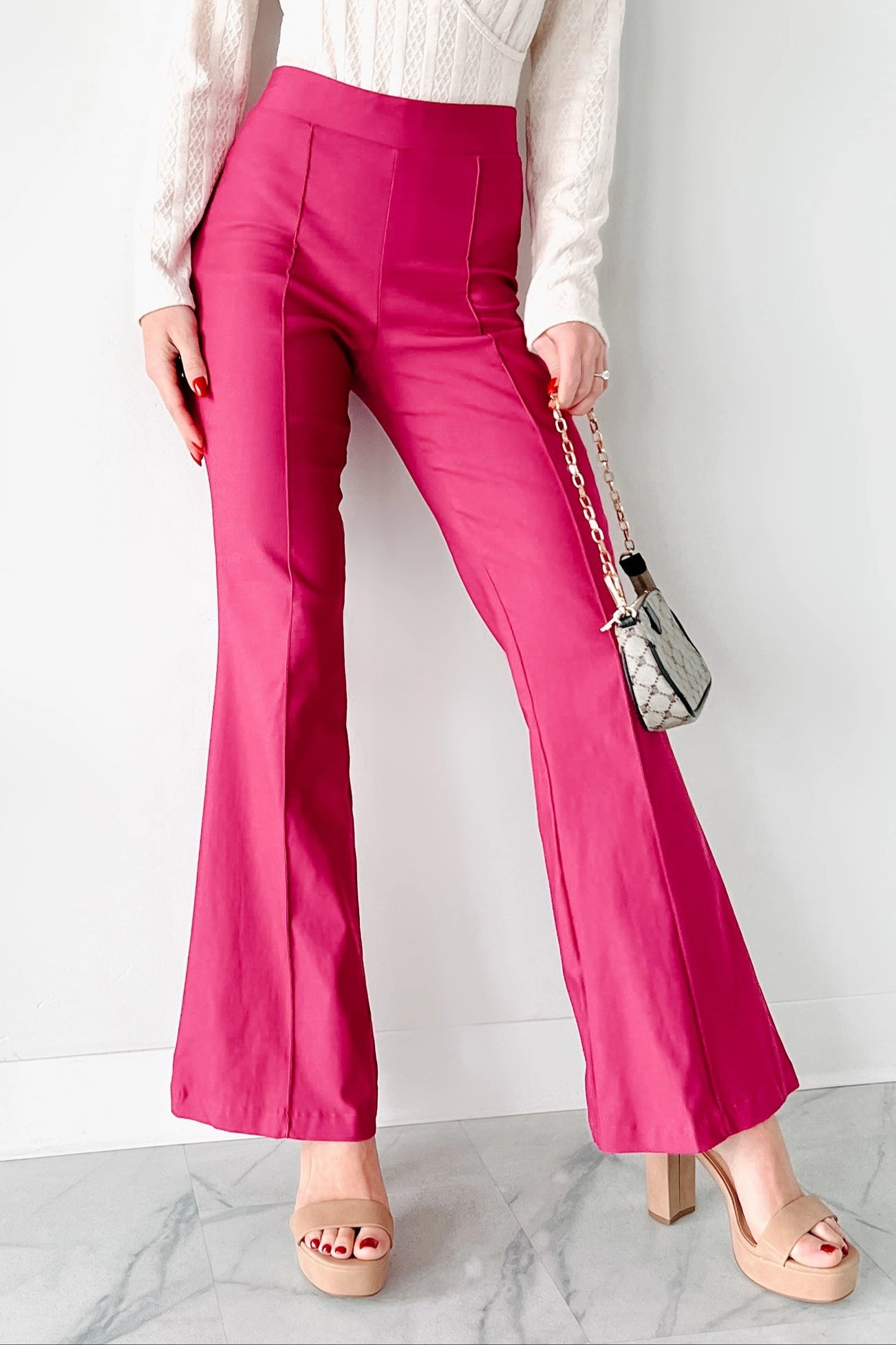 Make The Decisions High Waist Flare Pants (Hot Pink) Urban Wear Relaxed Wearable