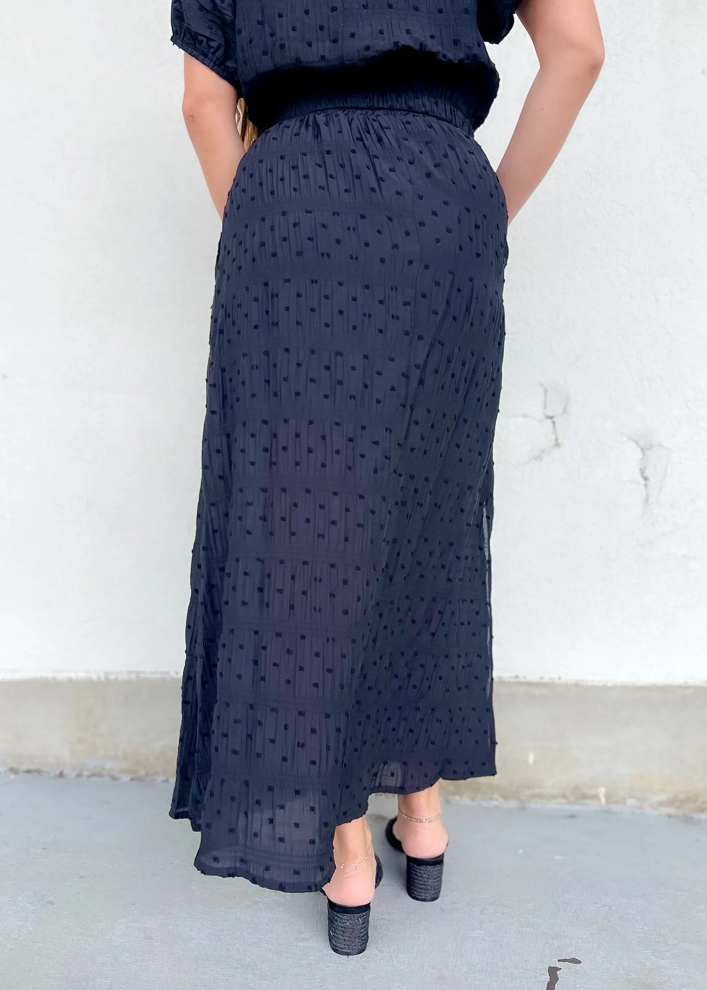 Classic Appeal Tapered Cut MALIA TEXTURED MIDI SKIRT