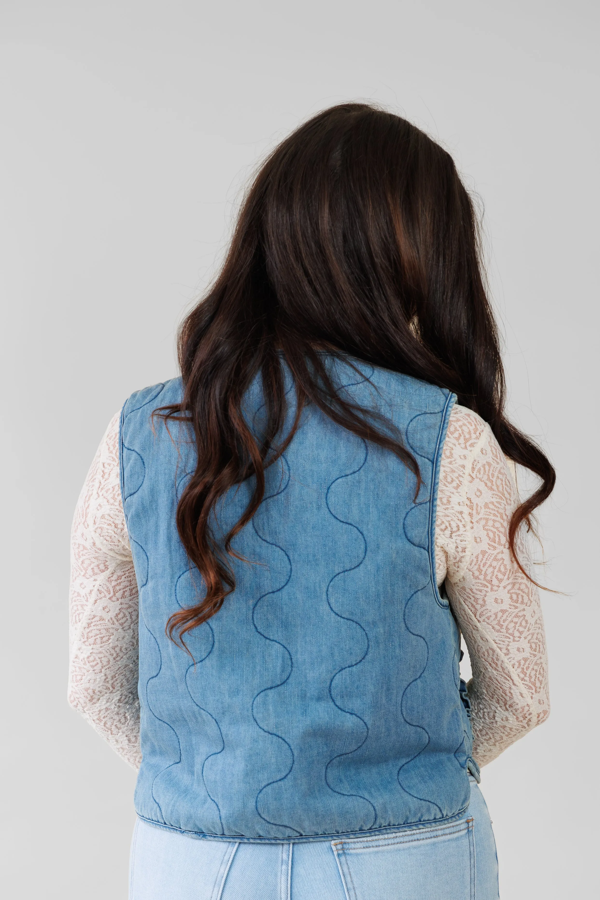 Double Needle Stitching MARGOT DENIM VEST