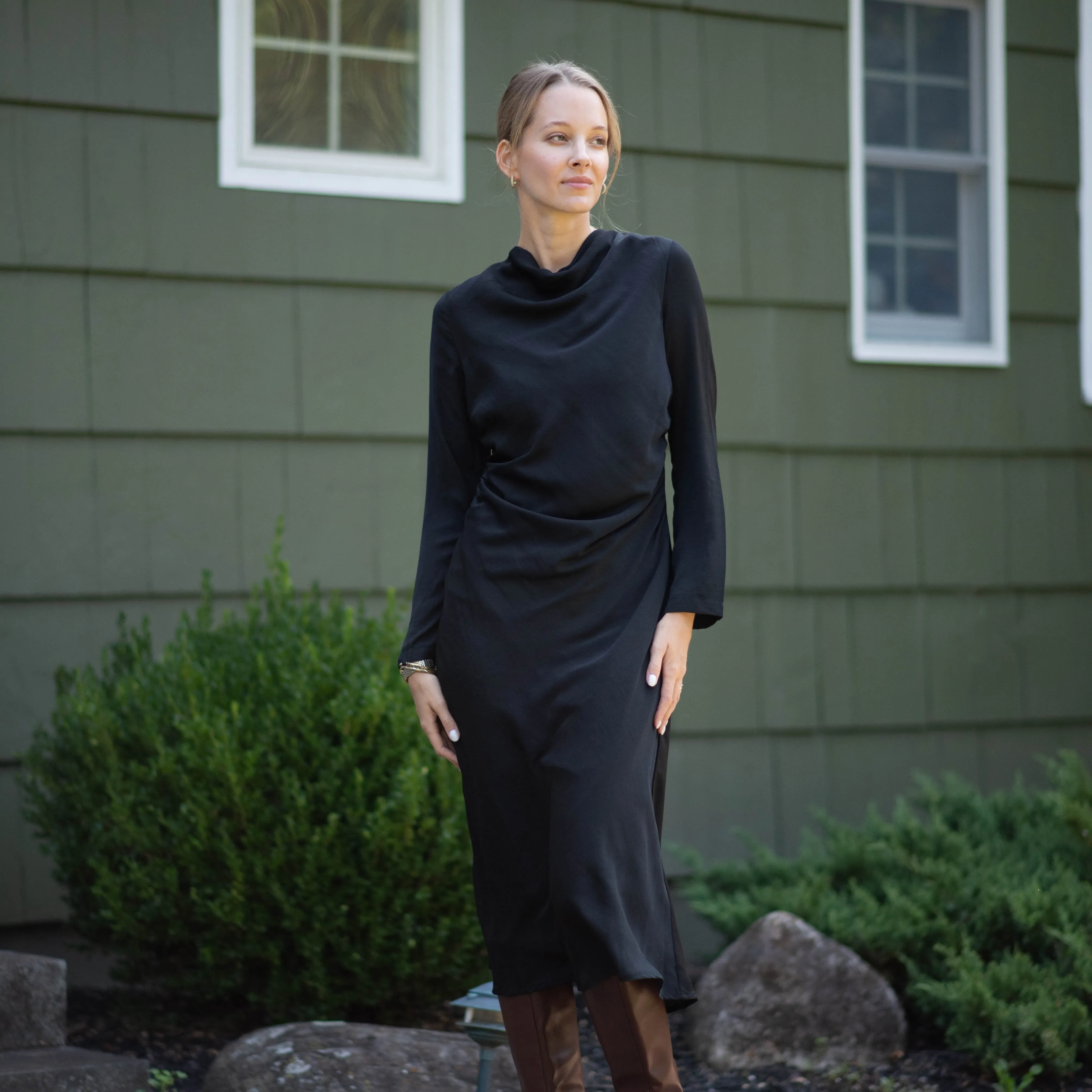 Sophisticated Fit Silk Air Marseille Dress | Black [Final Sale]