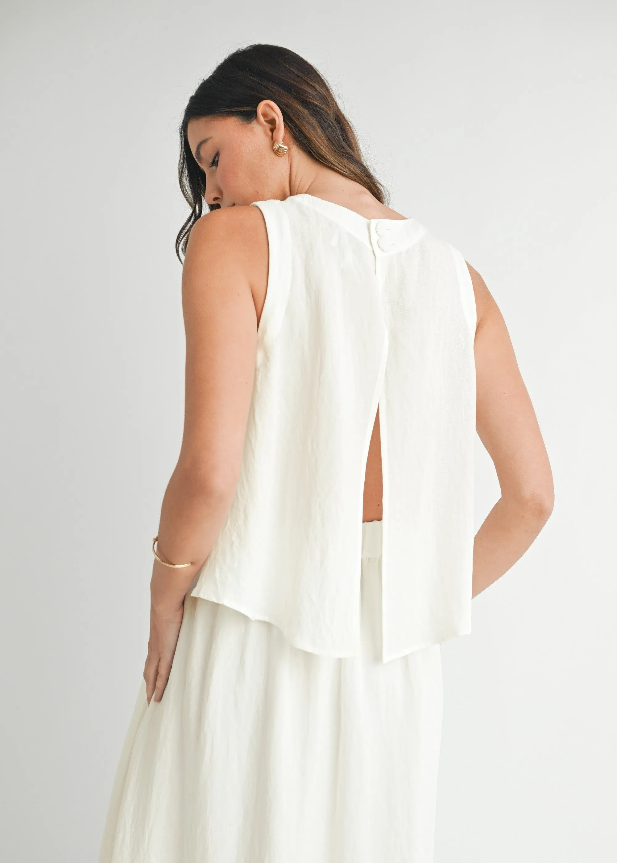 MARY WRINKLED FABRIC SWING TOP Cozy Blouse Reinforced Seams