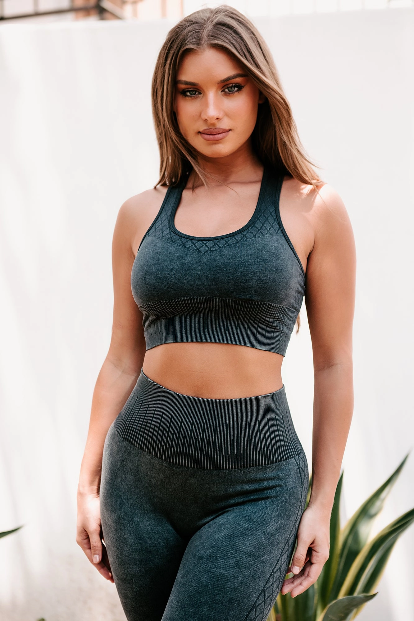 Matrix Tri-Strap Mineral Wash Sports Bra (Black) RubberizedGrip