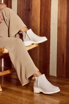 Maude Ankle Boot - Natural Shimmer Twill