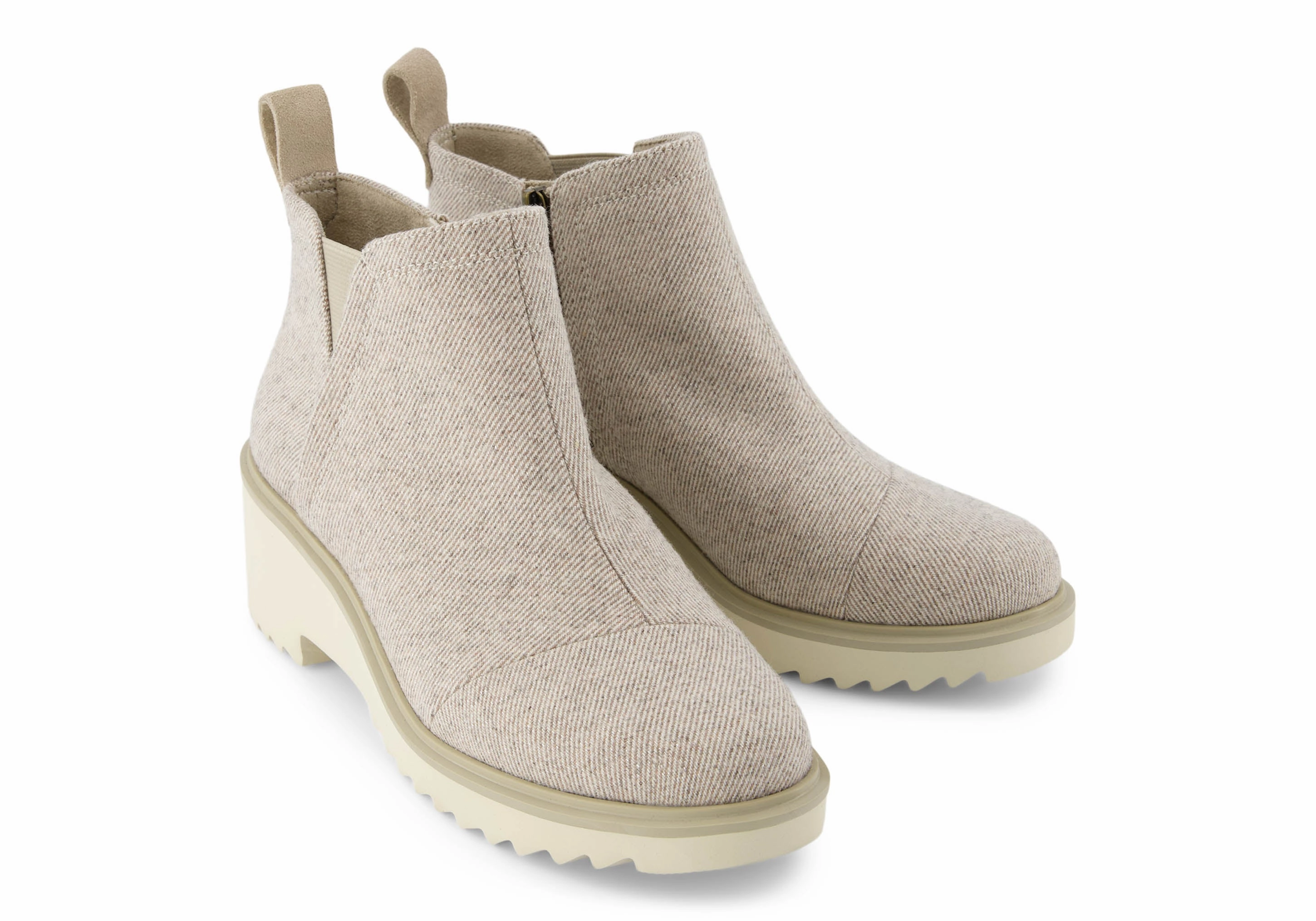 Maude Ankle Boot - Natural Shimmer Twill