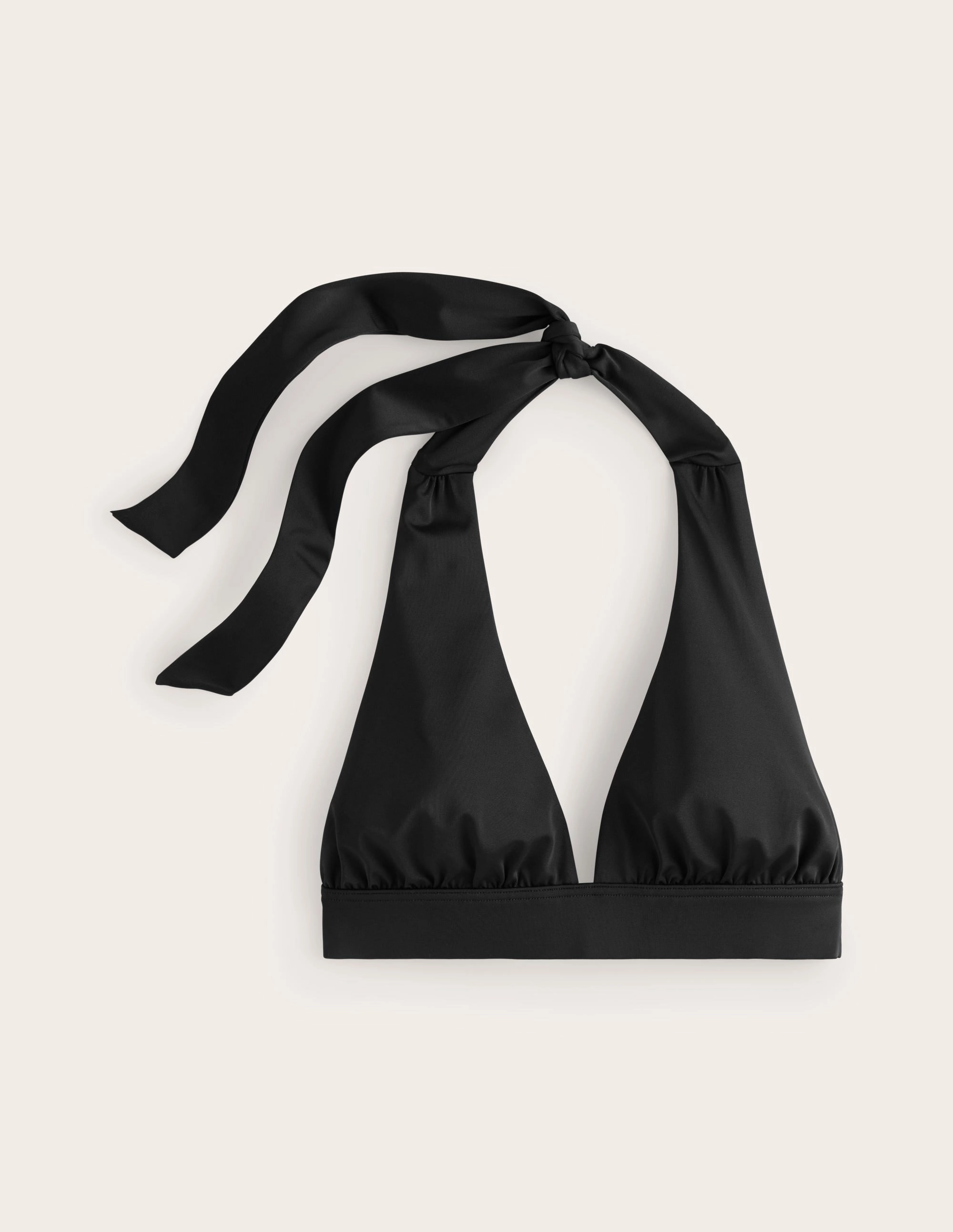 Merano Deep V-neck Bikini Top-Black Quick Release Fasteners tropical print