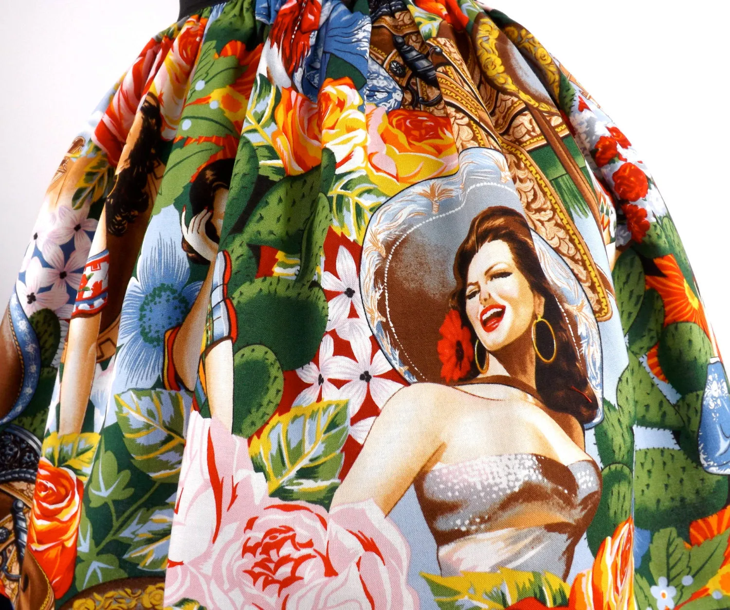 Mexican Senoritas pleated Skirt # S-AP721 Casual Design