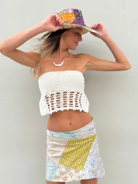 Embroidered Detail Micro Mini Wrap Skirt