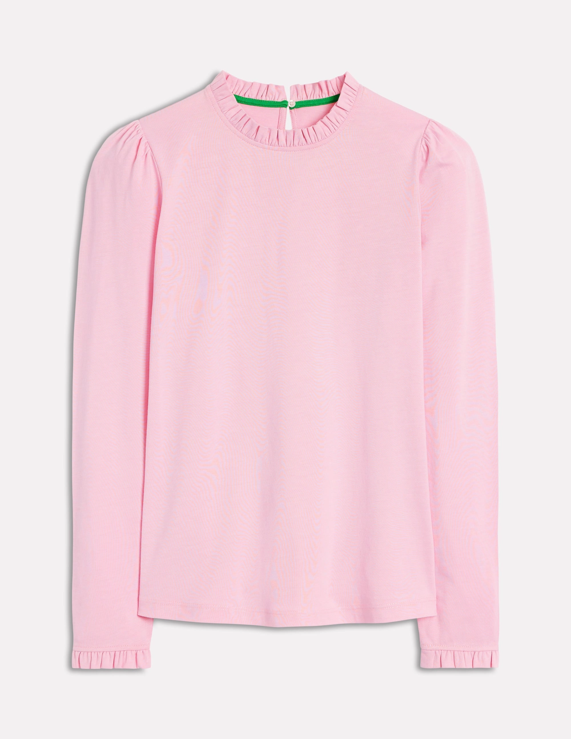 Supersoft Frill Detail Top-Soft Lavender HighElasticity RawEdgedDesign