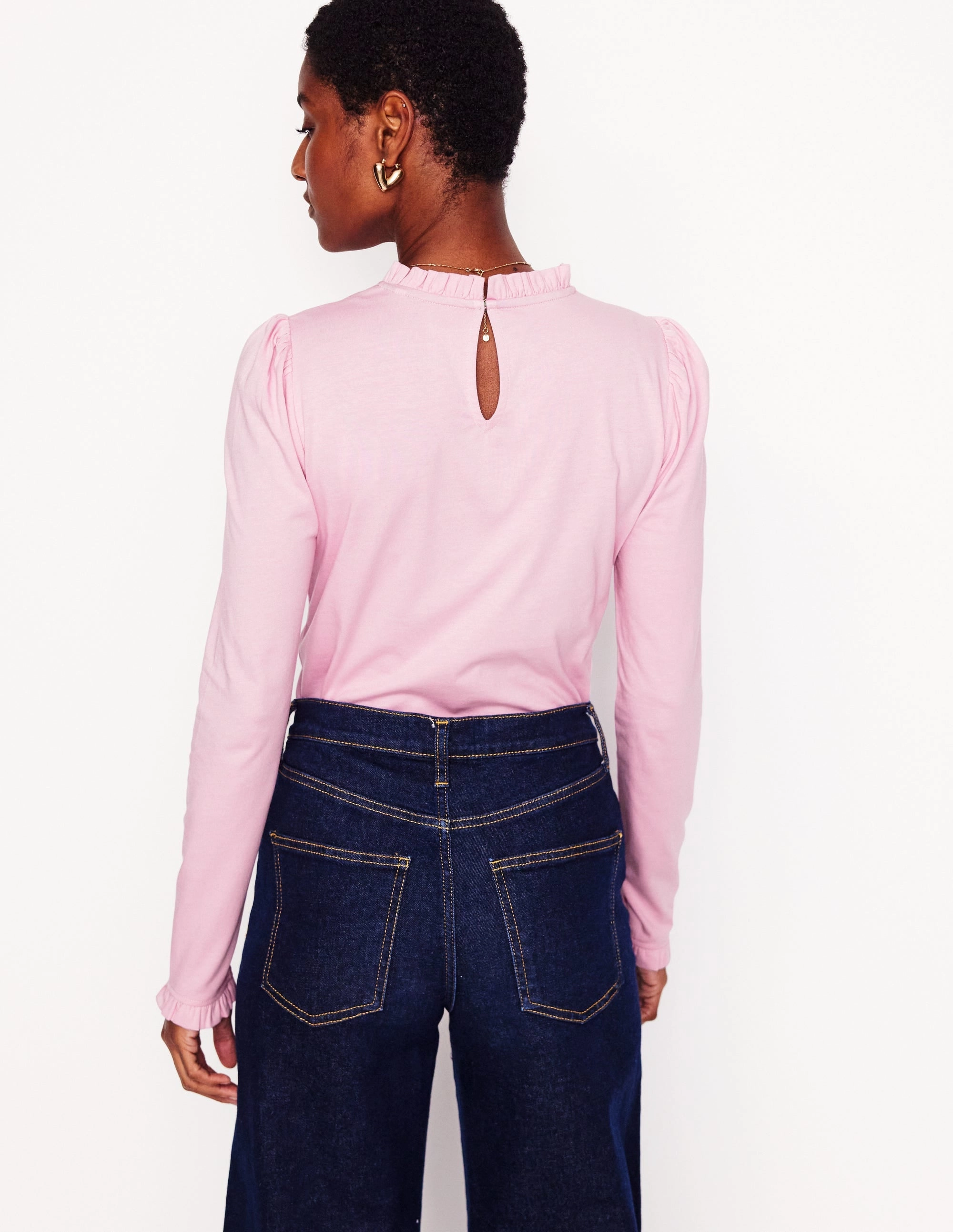 Supersoft Frill Detail Top-Soft Lavender Fitted Tank Reinforced Hem Stitching