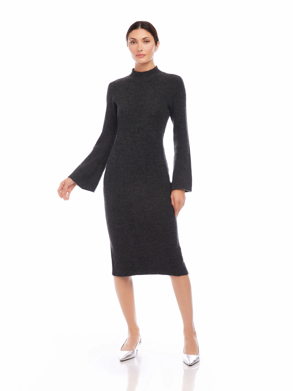 UniversalFit Midi Sweater Dress in Charcoal