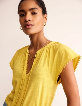 Millie Trim Detail Top-Passion Fruit RawEdgedDesign AntiPilling Finish