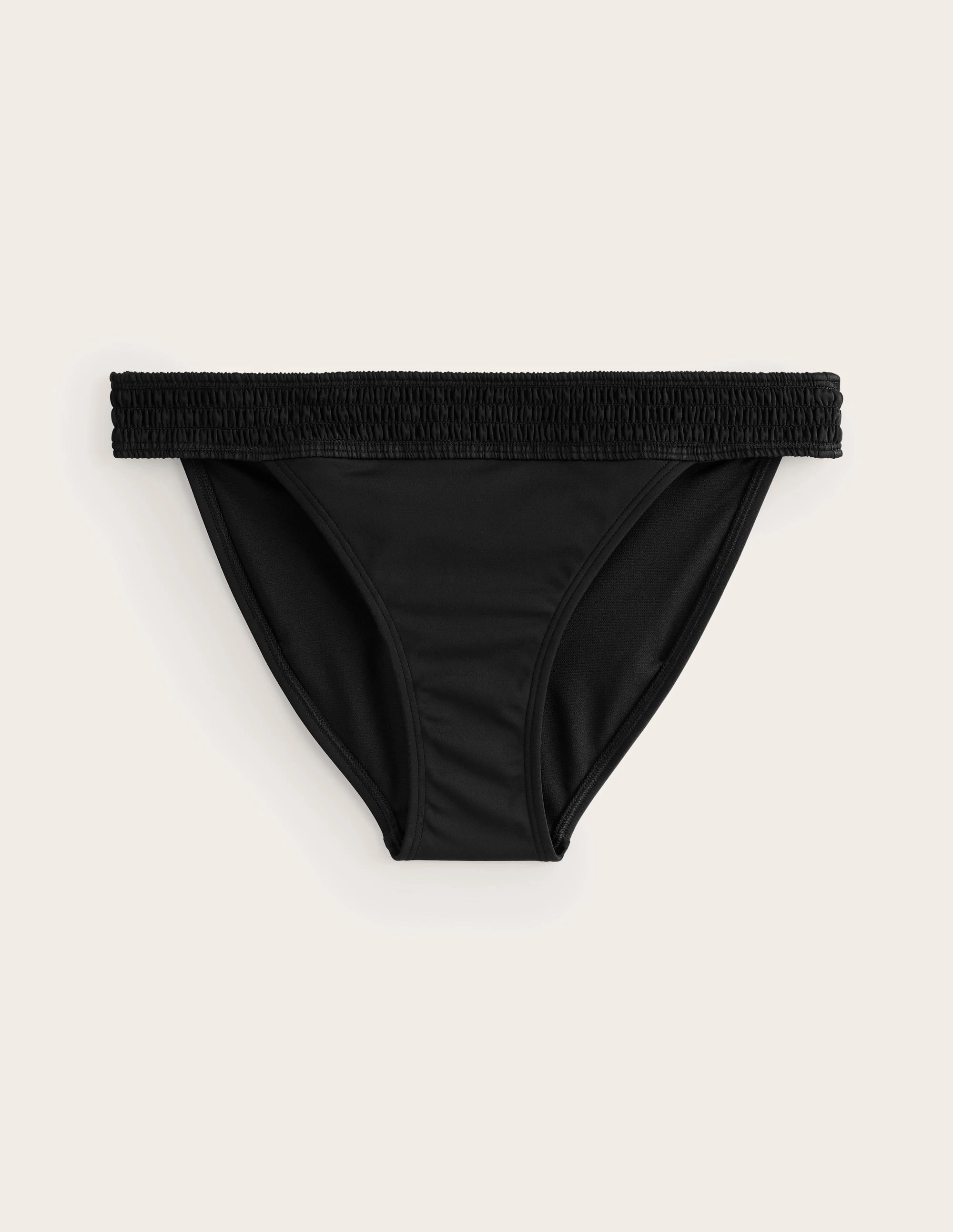 UV-protection Poolside Moments Milos Smocked Bikini Bottoms-Black