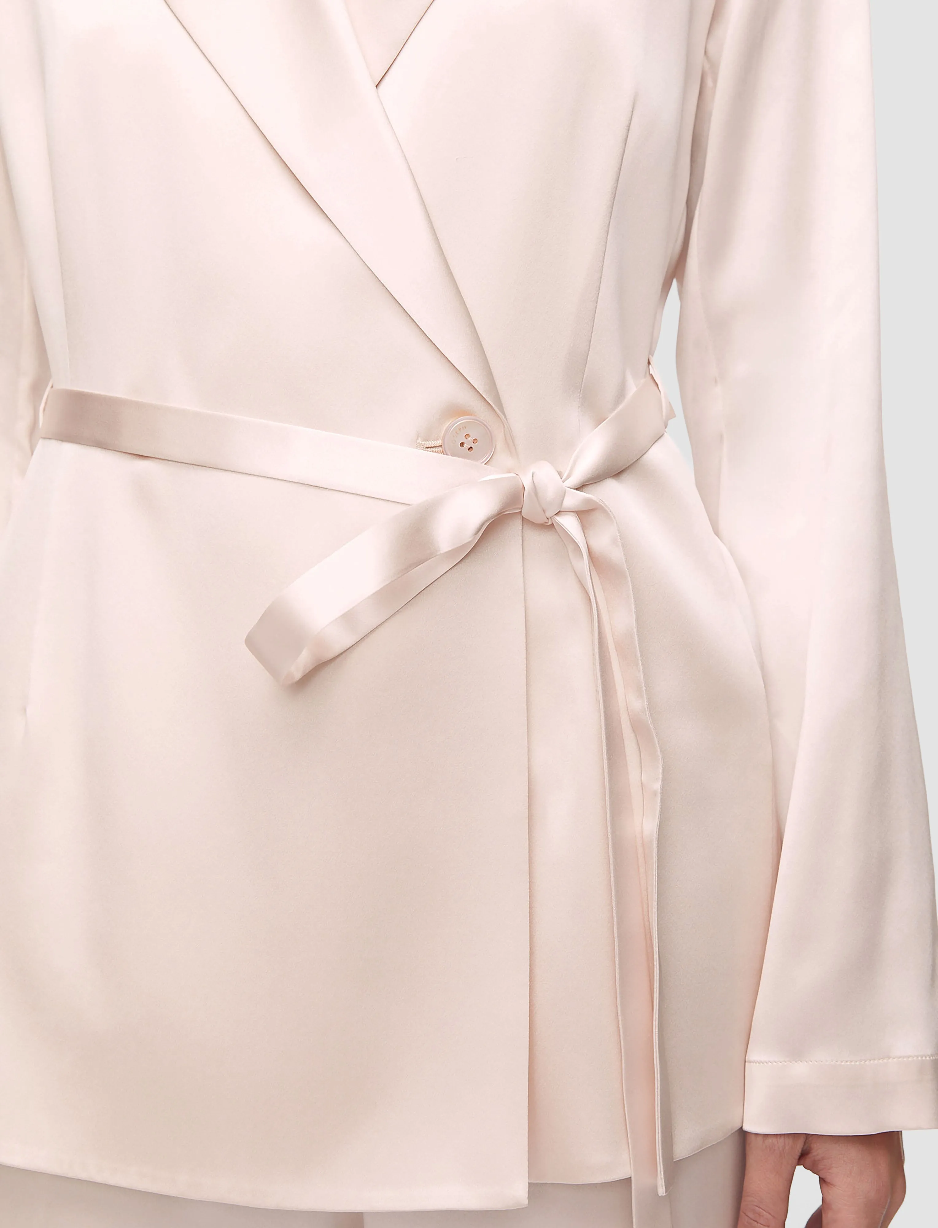 Joubert Silk Satin Jacket Double layer fabric Red