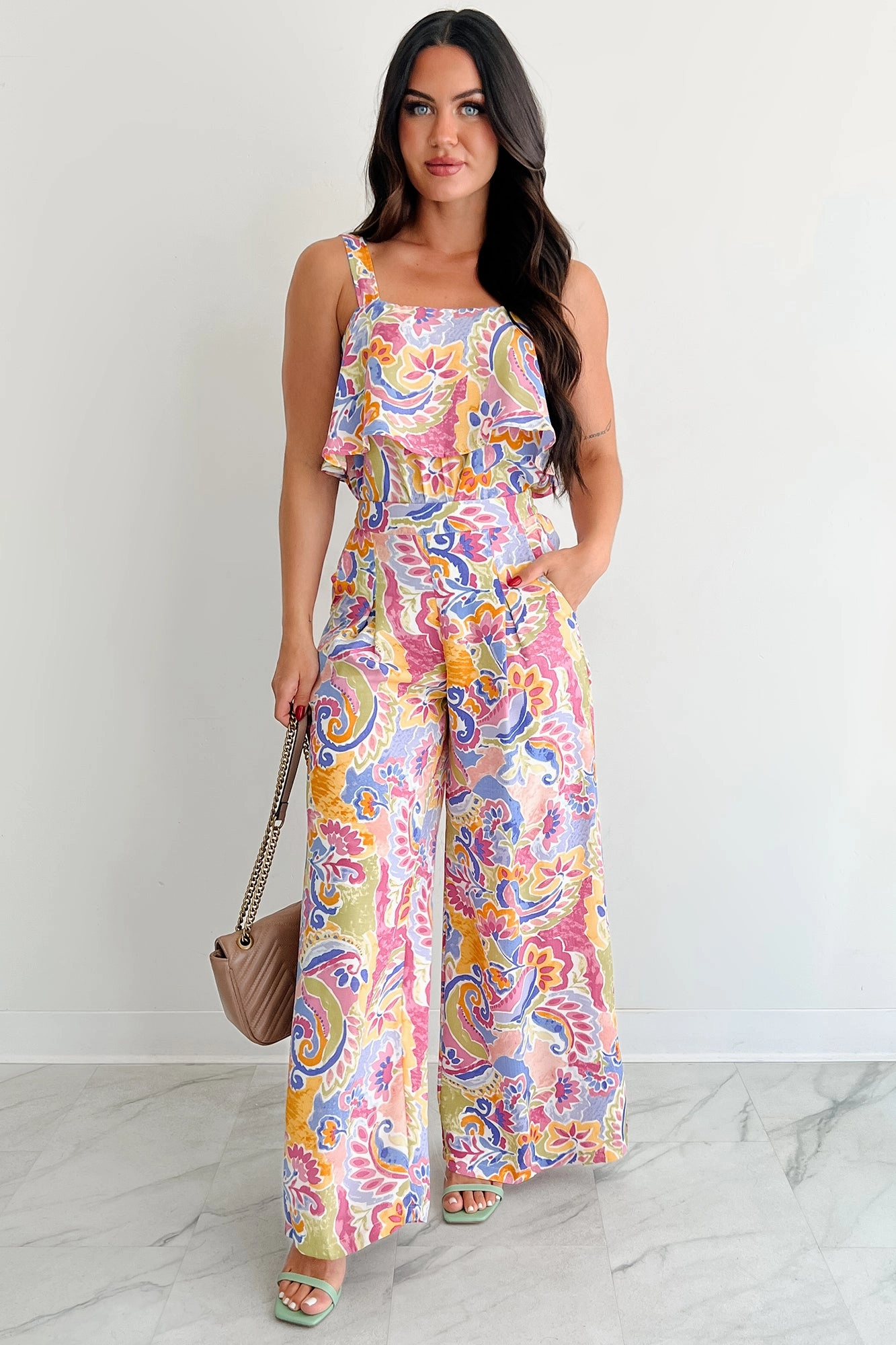 Colorful Imagination Printed Wide Leg Pants (Multi) Breath Fit
