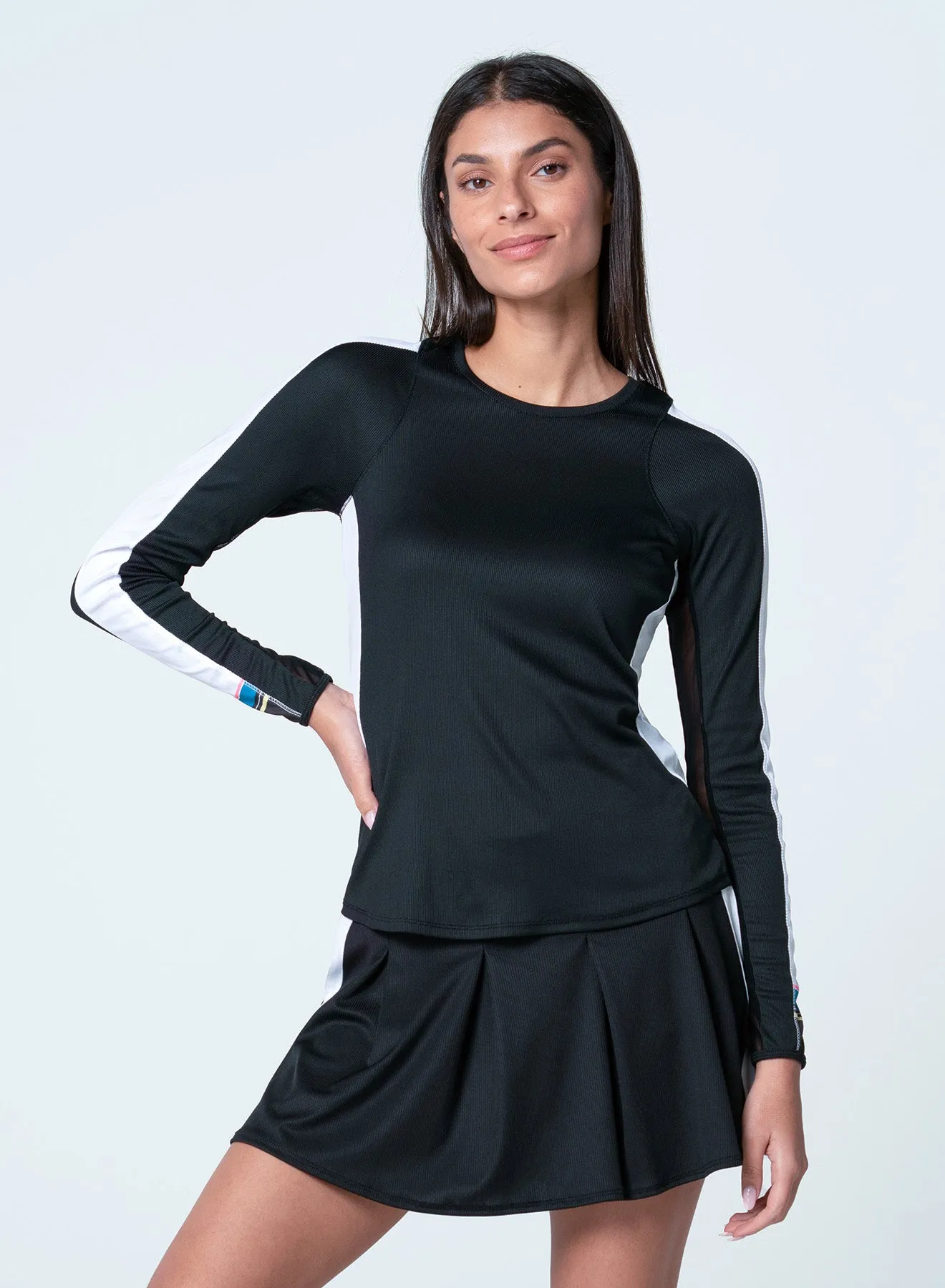 Reflective Trim LightweightWeave Stripe It Up Long Sleeve