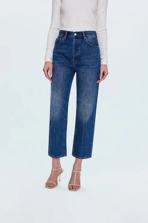 Pistola Cassie Crop Super High Rise Straight Jean in Fairview Vintage Lover Smooth Bold