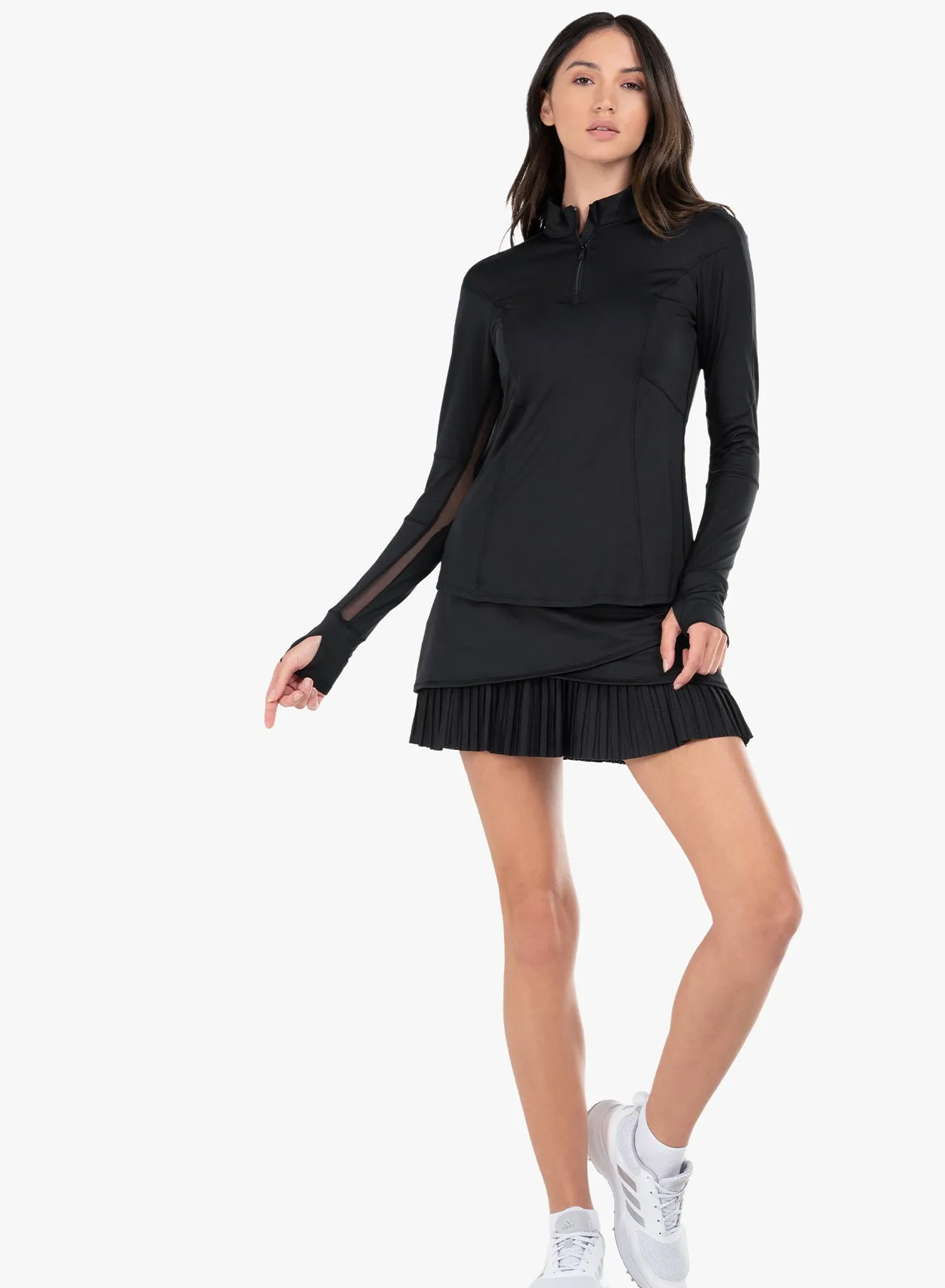 1/4 Zip Long Sleeve Sweat Absorbent Inner Layer Chic Cardigan