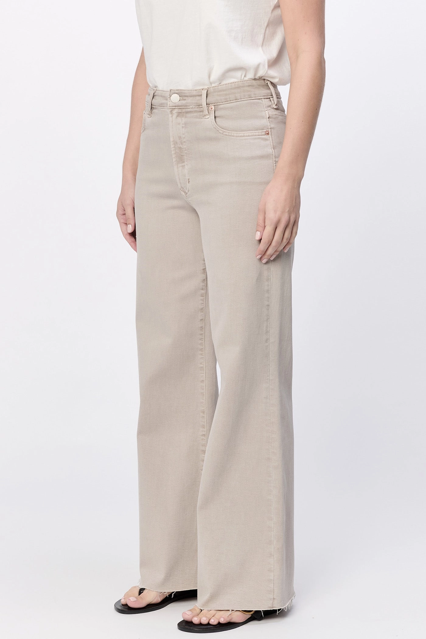 Dear John Fiona Wide Leg Jean in Stone Garment Washed Softness
