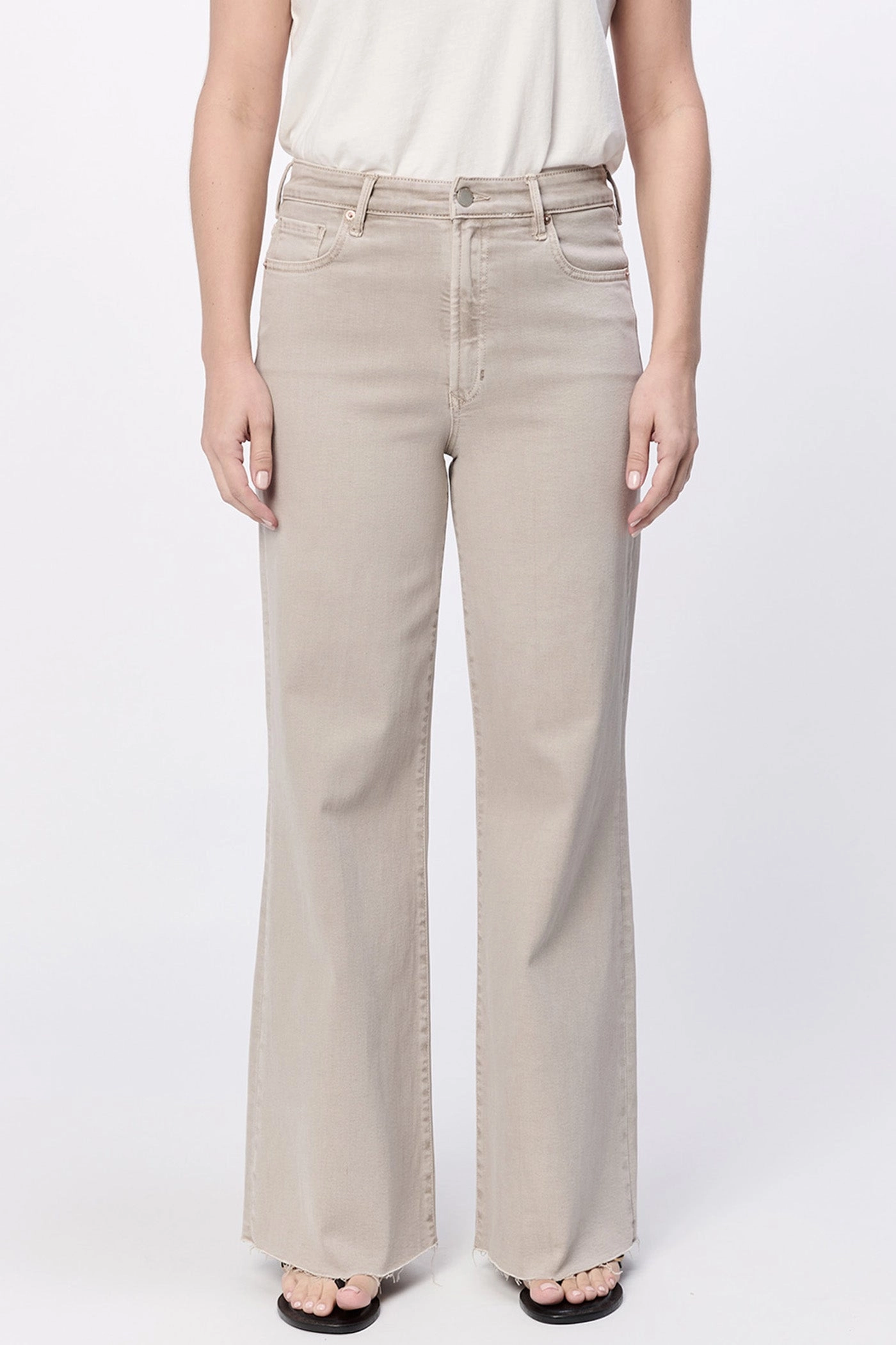 Dear John Fiona Wide Leg Jean in Stone Stretch Fabric