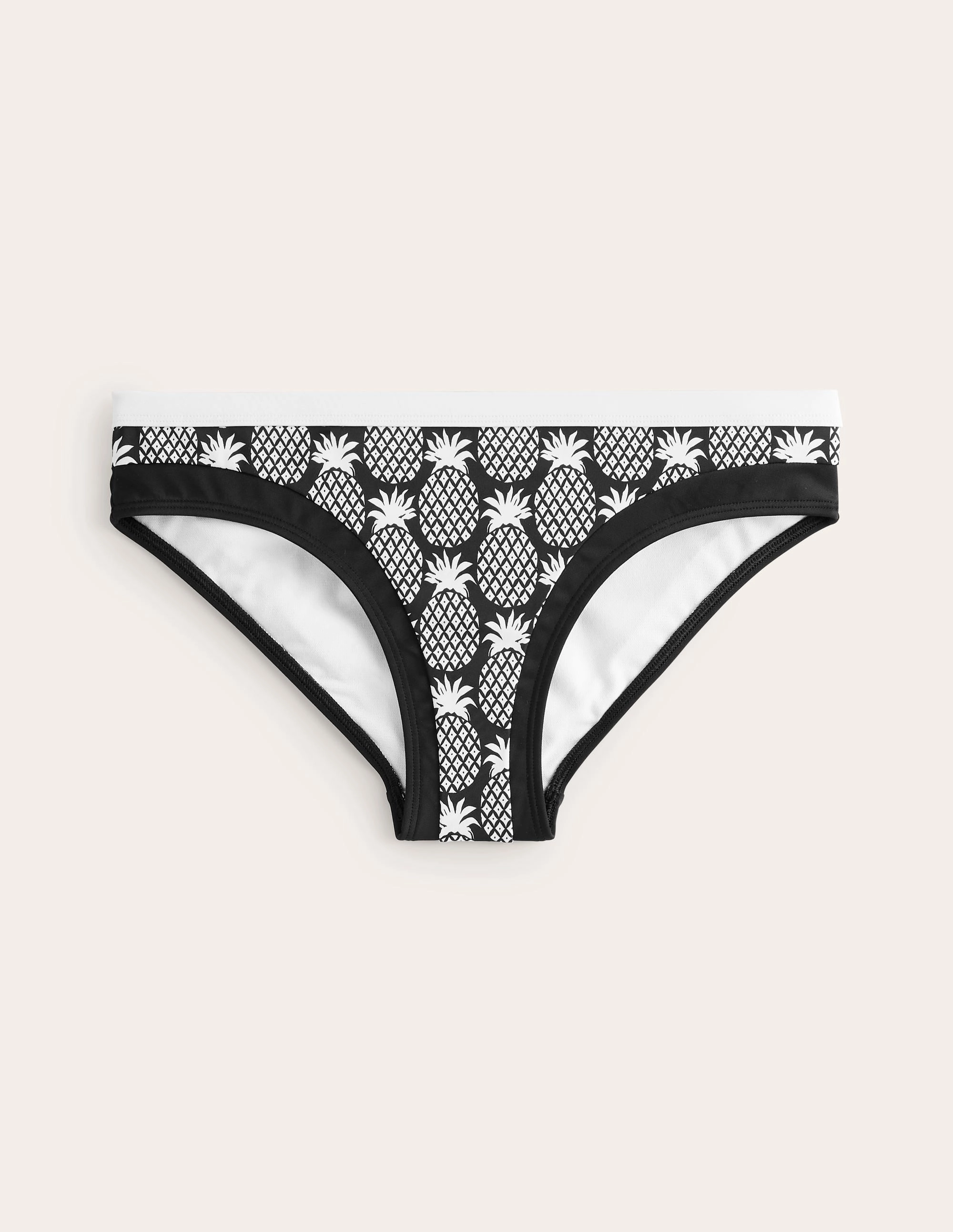 Santorini Bikini Bottoms-Black, Pineapple Geo Practical Design
