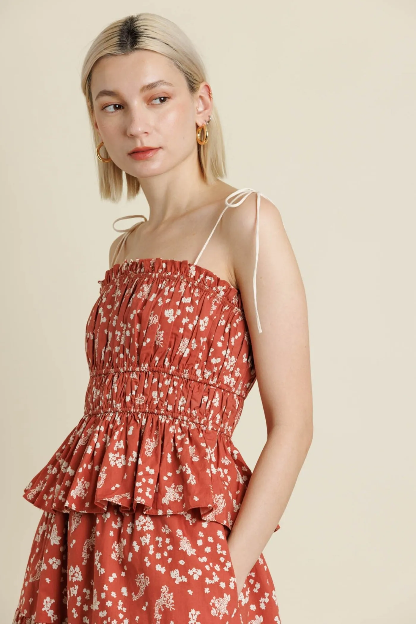 AMAYA FLORAL PRINTED TOP Circular Knit Technique