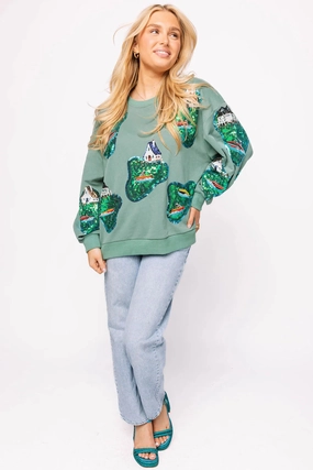 Lake House Sweatshirt in Moss Temperature Regulating Fibers