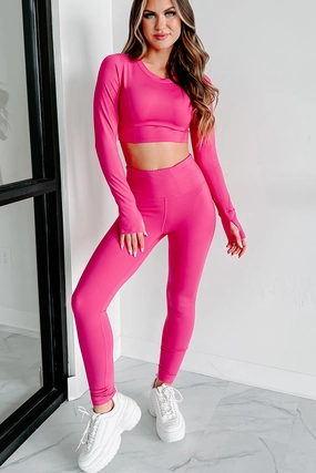Forward Motion Activewear Set (Pink) OdorResistant Fabric AntiPillTreatment