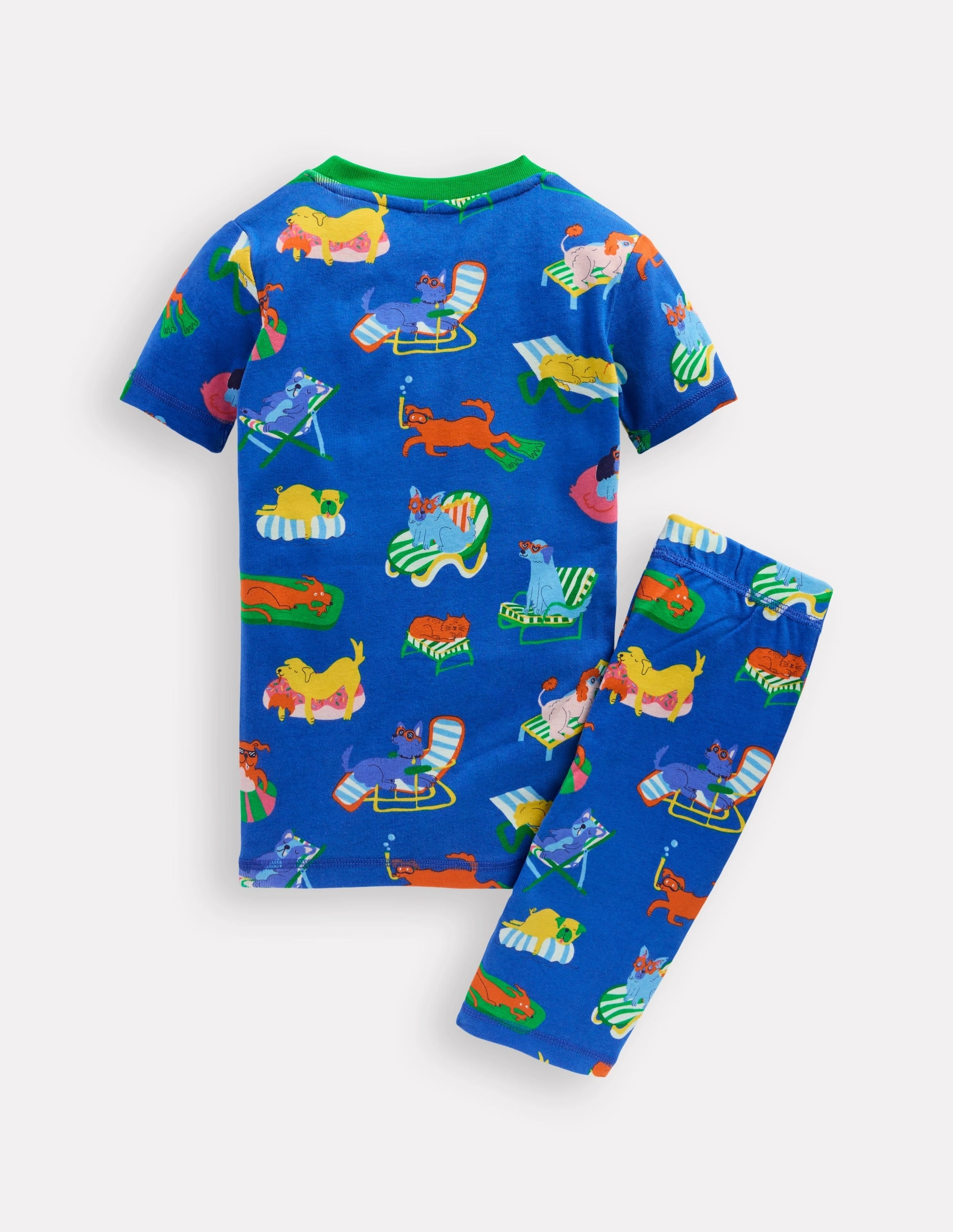 Snug Short John Pyjamas-Poolside Pets Drop Shoulder Cut Relaxed Hoodie