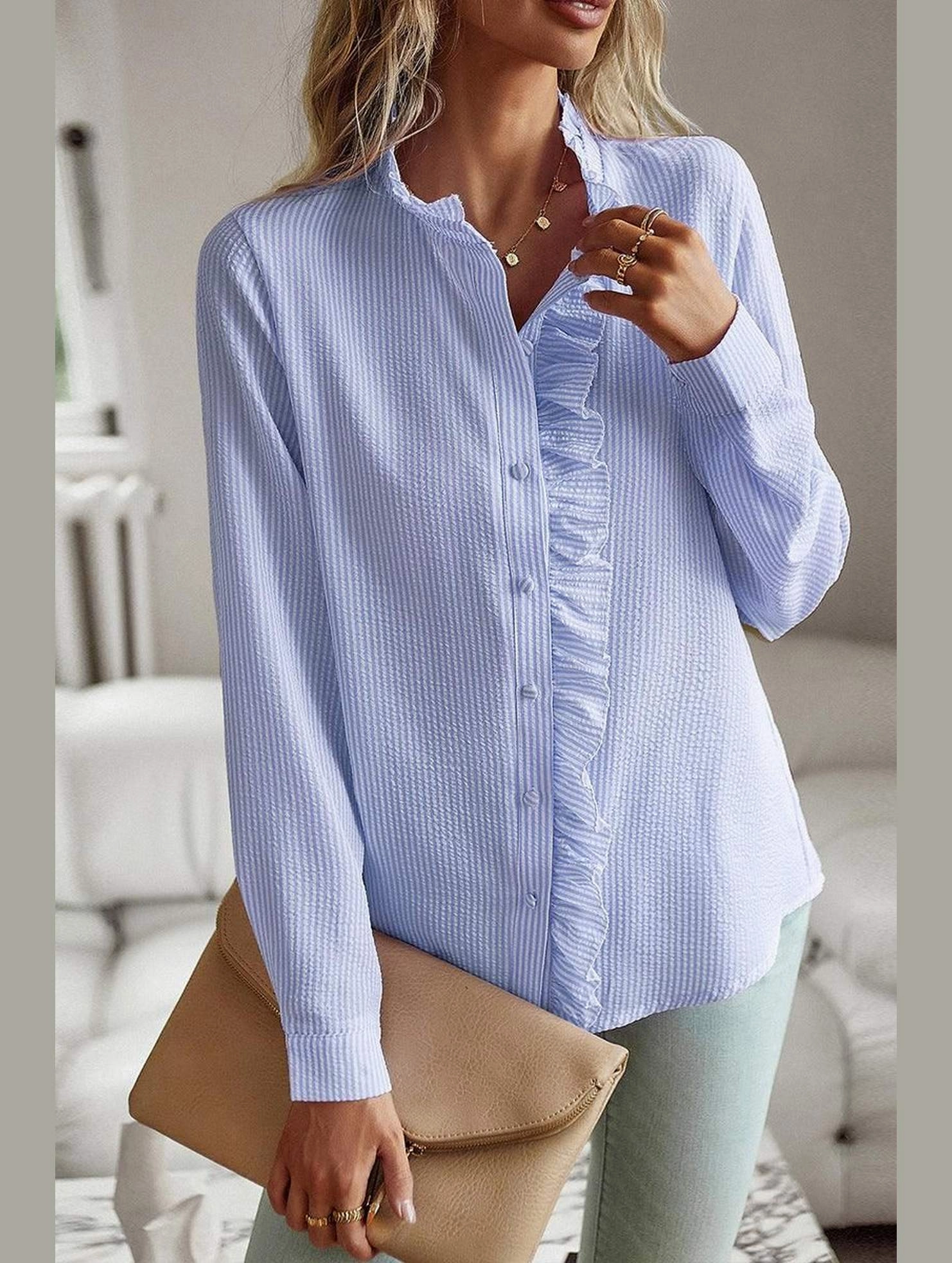 BUTTON UP LACE STRIPE SHIRT Formal Shirt StretchableKnit