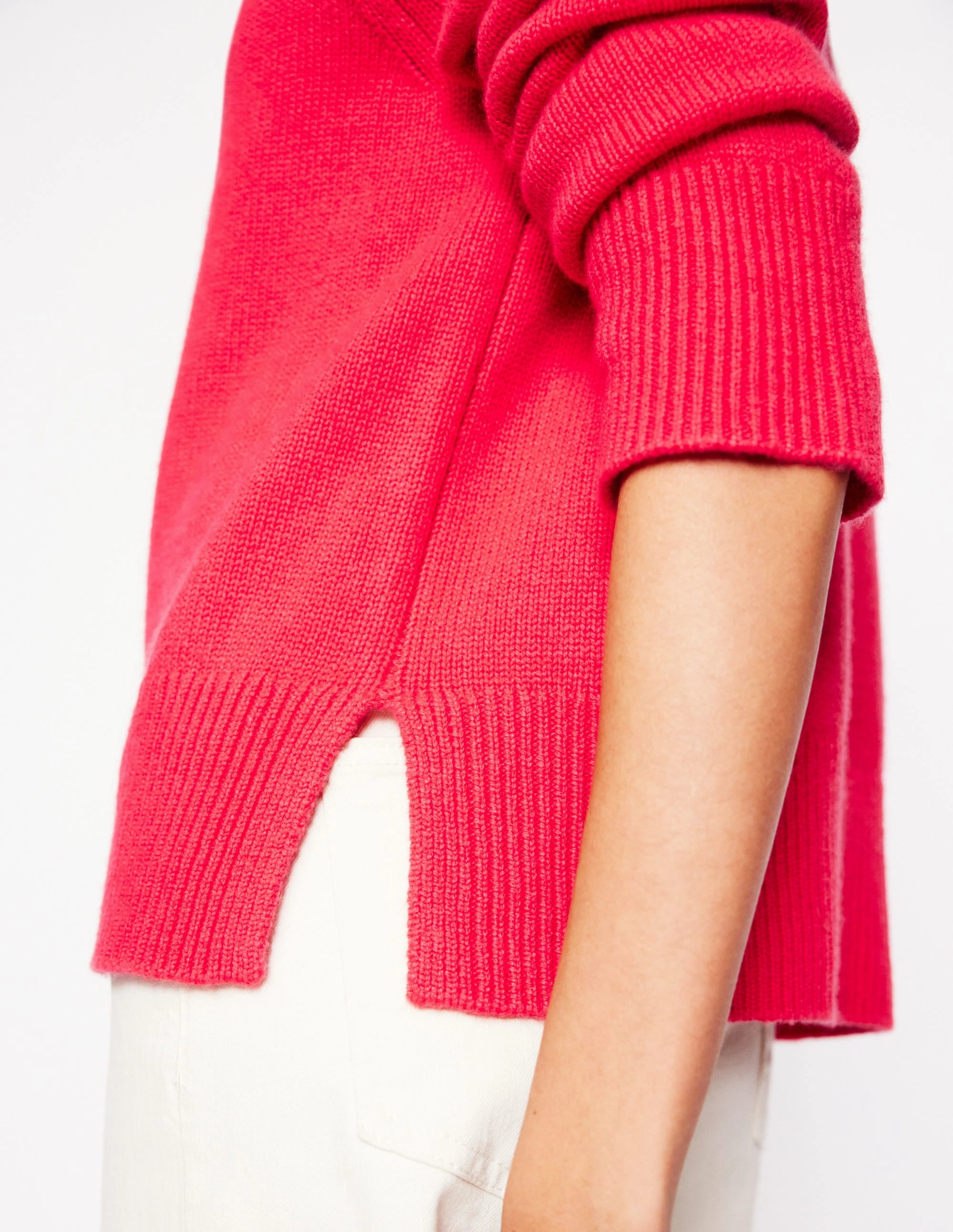 Wide Sleeve Cashmere Jumper-Camelia Pink Odor Resistant Fabric