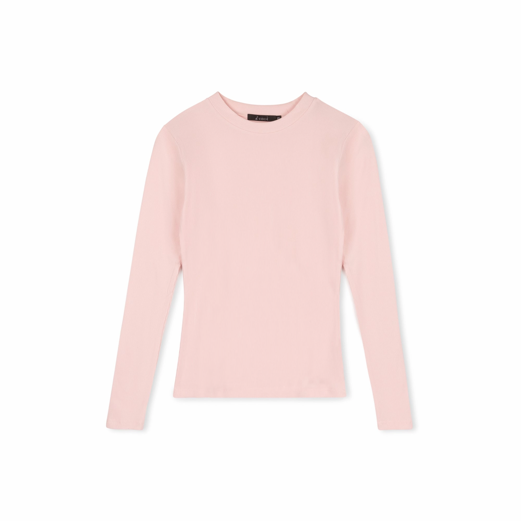 Ribbed Crewneck Tee | Light Pink Sun Protection Fabric High Neckline