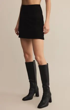 Light Touch Ciera Suede Mini Skirt in Black