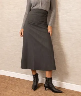 Multi-Purpose Wear Pinstripe Skirt | Gray