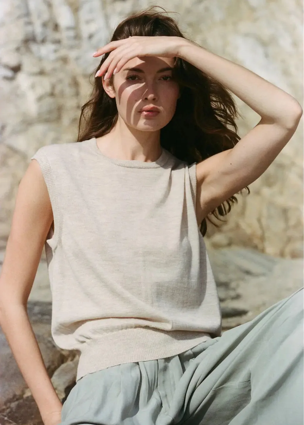 MASHA CASHMERE VEST TOP Relaxed Top