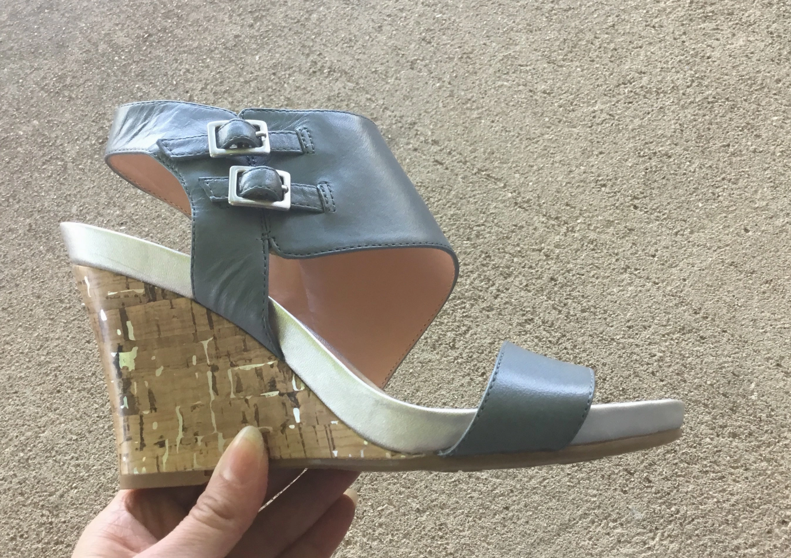 Naturalizer Bayou Blue Jeans Leather Wedge