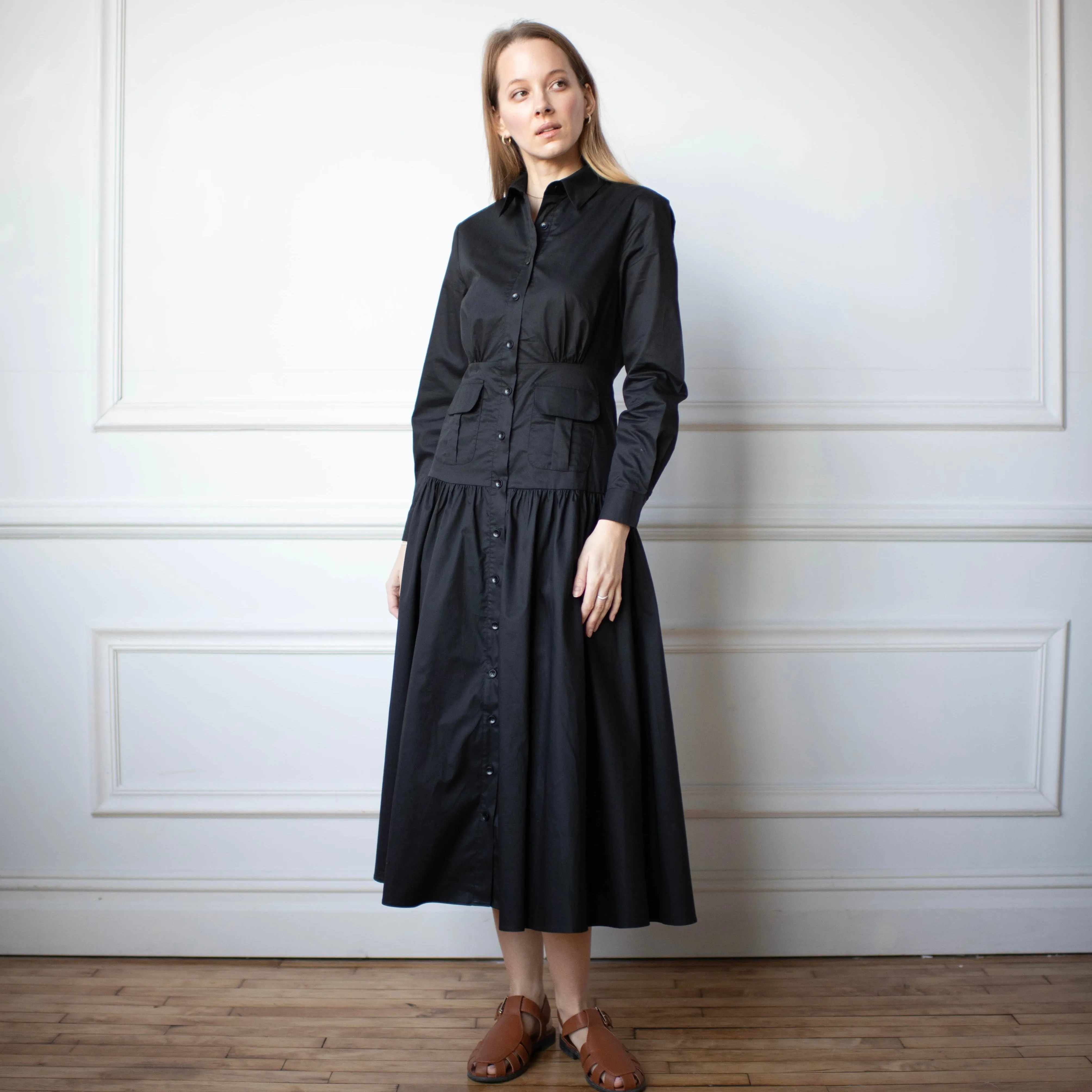 Mimi Dress | Black [Final Sale] Long Lines SoftTouchTexture