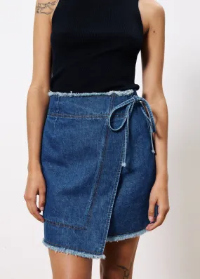 Jewel Tones NISE BLUE JEAN MINI SKIRT
