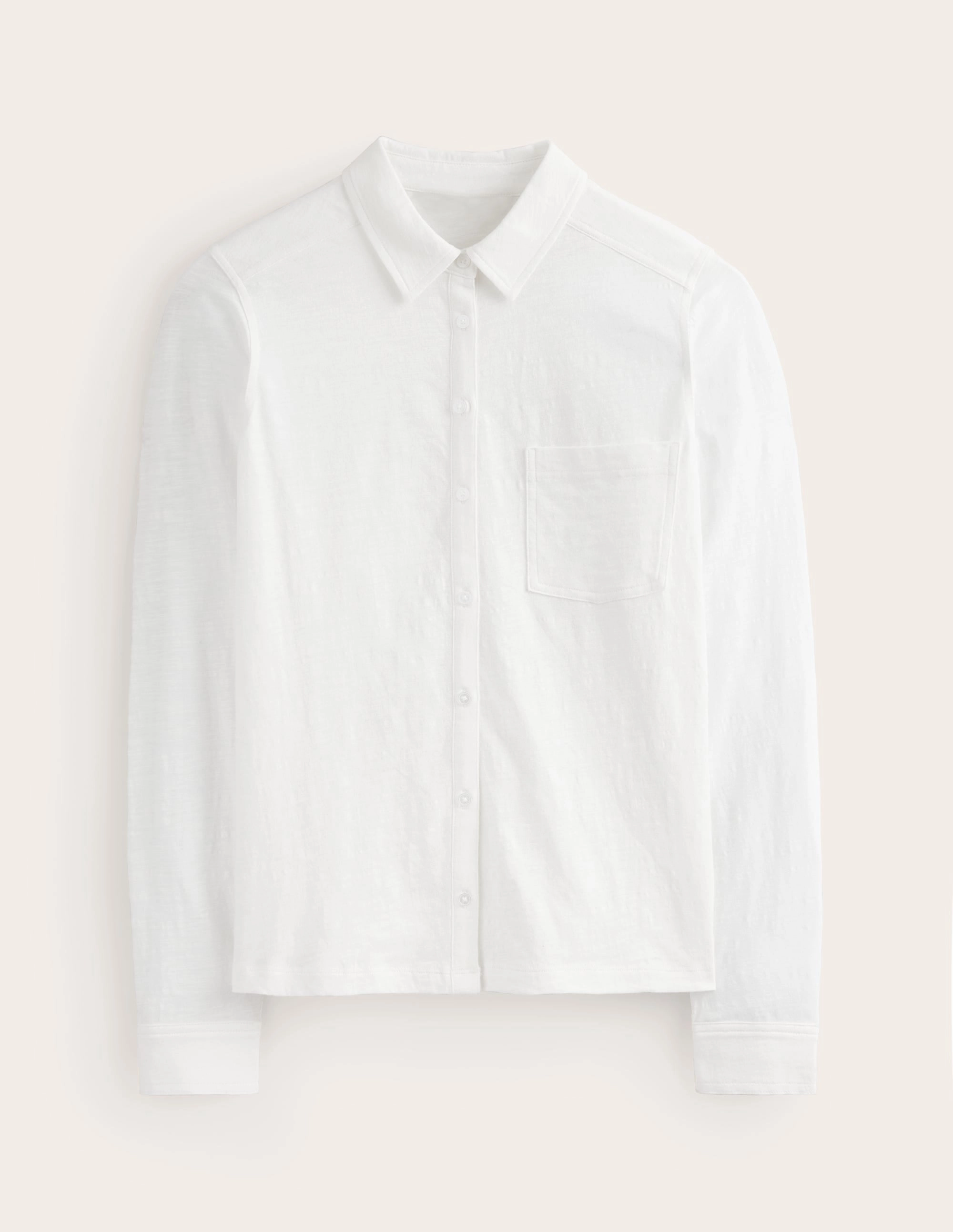 Amelia Jersey Shirt-White QuickDry Texture