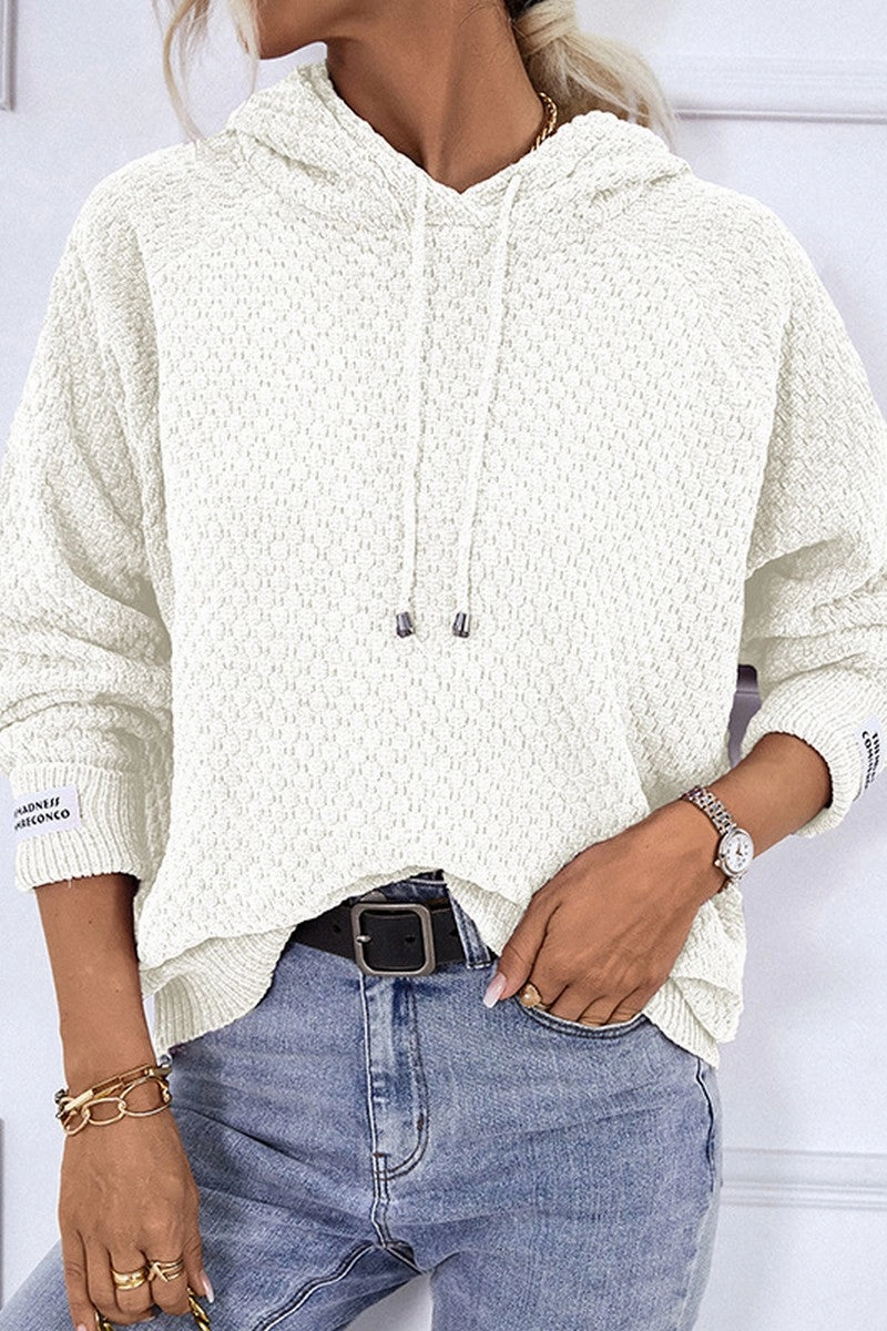 HighStretchElastic WOMEN FISHERMAN KNITTED HOODIE PULLOVER