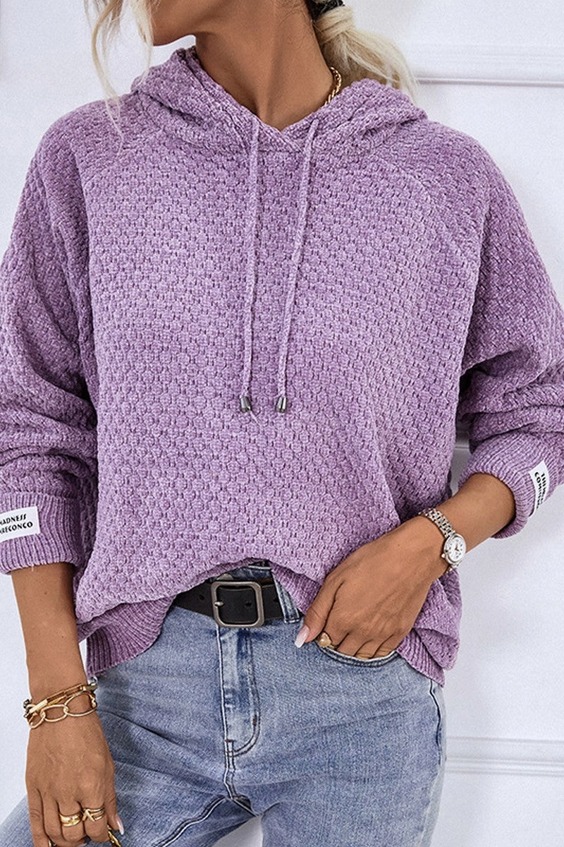 Stylish T-shirt DoubleNeedle Stitching WOMEN FISHERMAN KNITTED HOODIE PULLOVER