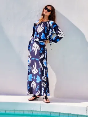 Lexi Skirt in Navy Print Abrasion resistant