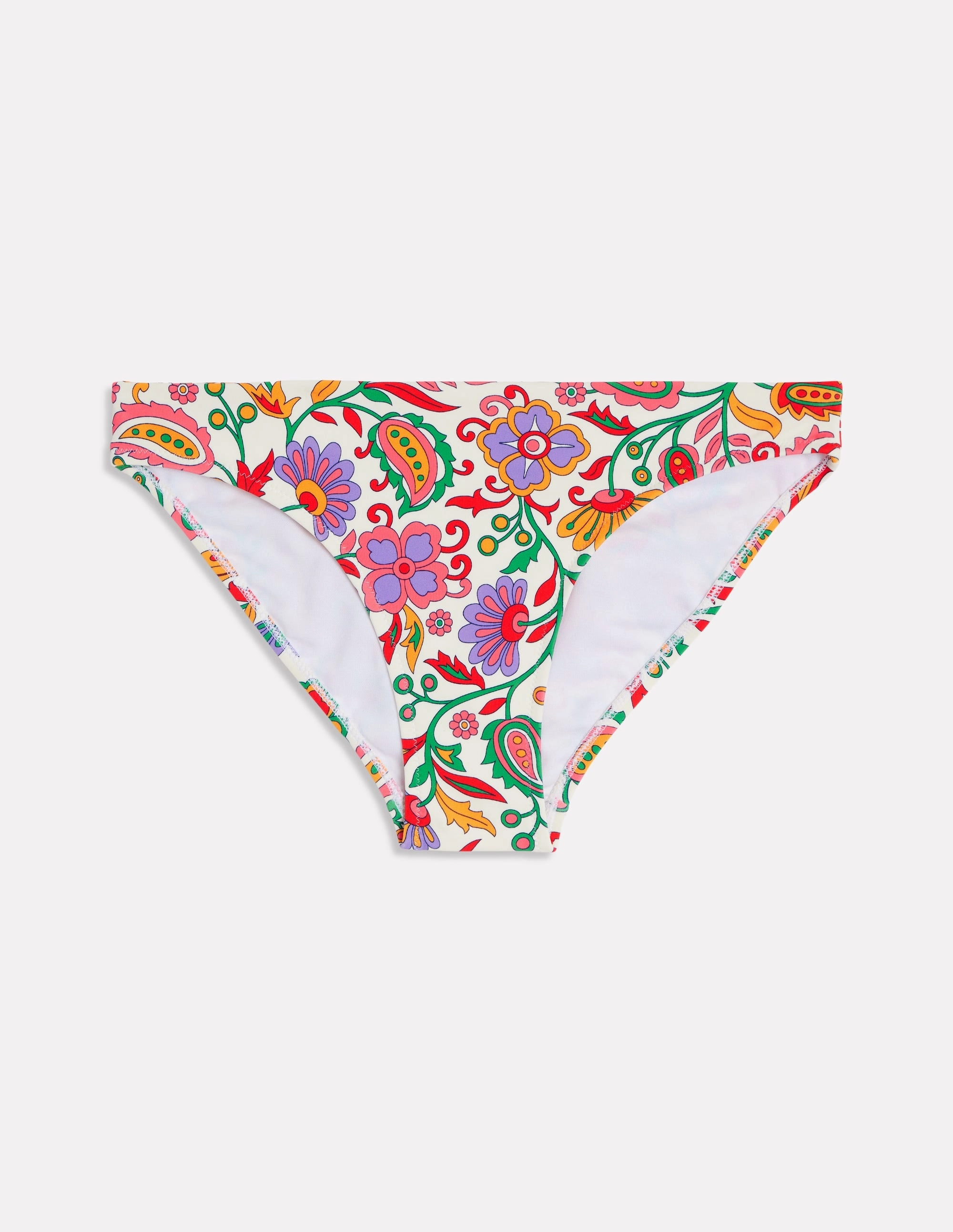 Pastel-Shade Anti Sag Reinforced Stitching Classic Bikini Bottoms-Multi, Oriental Paradise