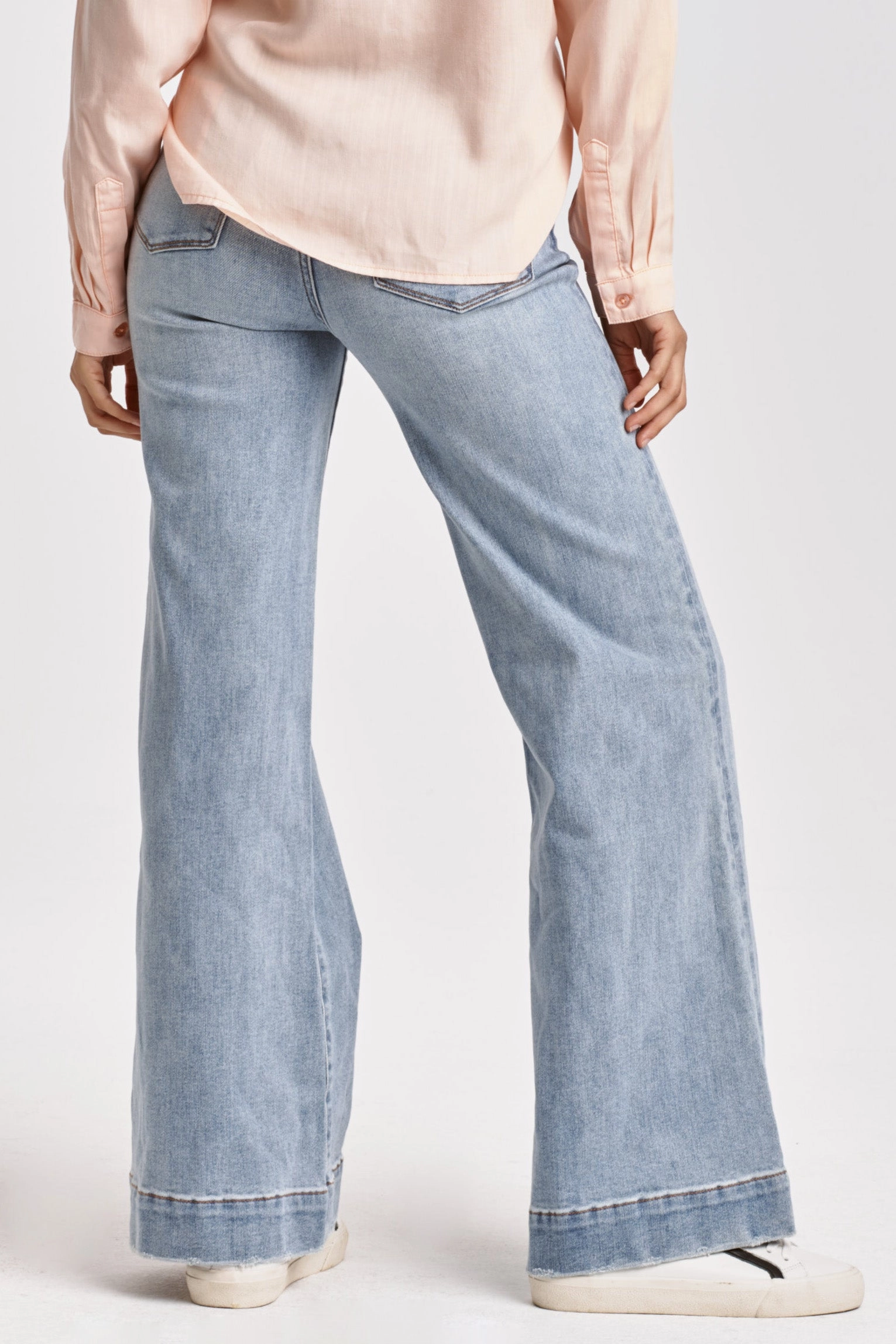 EcoCertified Material Dear John Fiona Super High Rise Wide Leg Jeans in Montilla