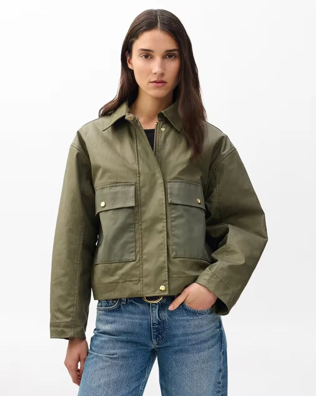 DualZipper Nonie 2-In-1 Cotton Jacket Olive