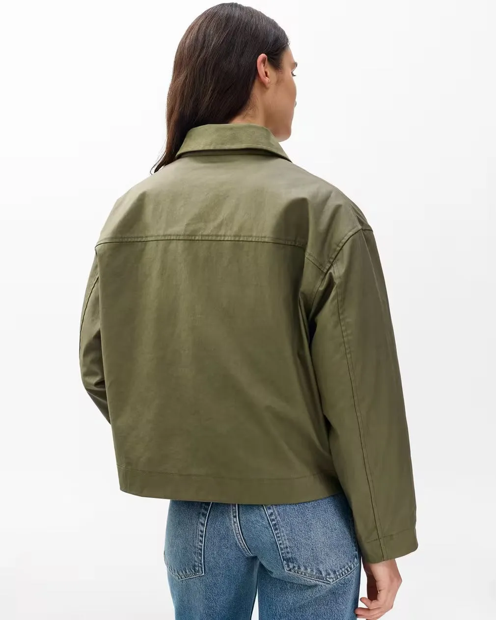 Nonie 2-In-1 Cotton Jacket Olive suitable for formal meetings