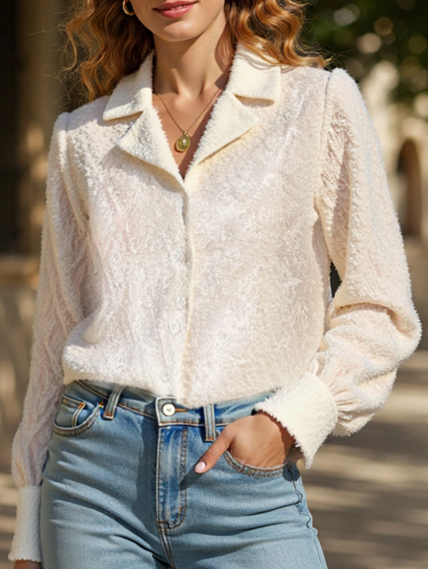 Ultrasoft Inner Lining FasteningHood Diamond check suit collar cardigan long-sleeved shirt