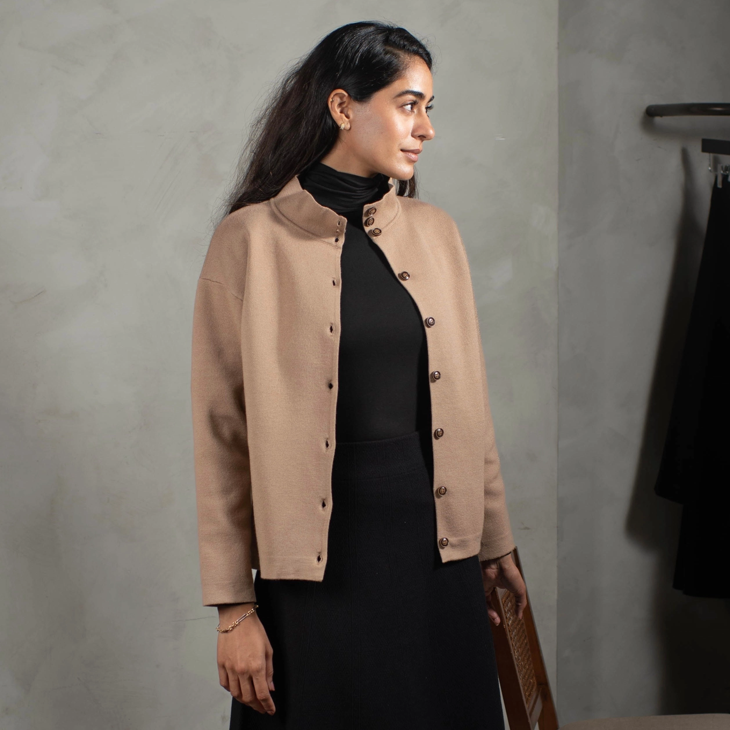 Layering Turtleneck | Black Contrast Stitch Accent Anti Odor Treatment