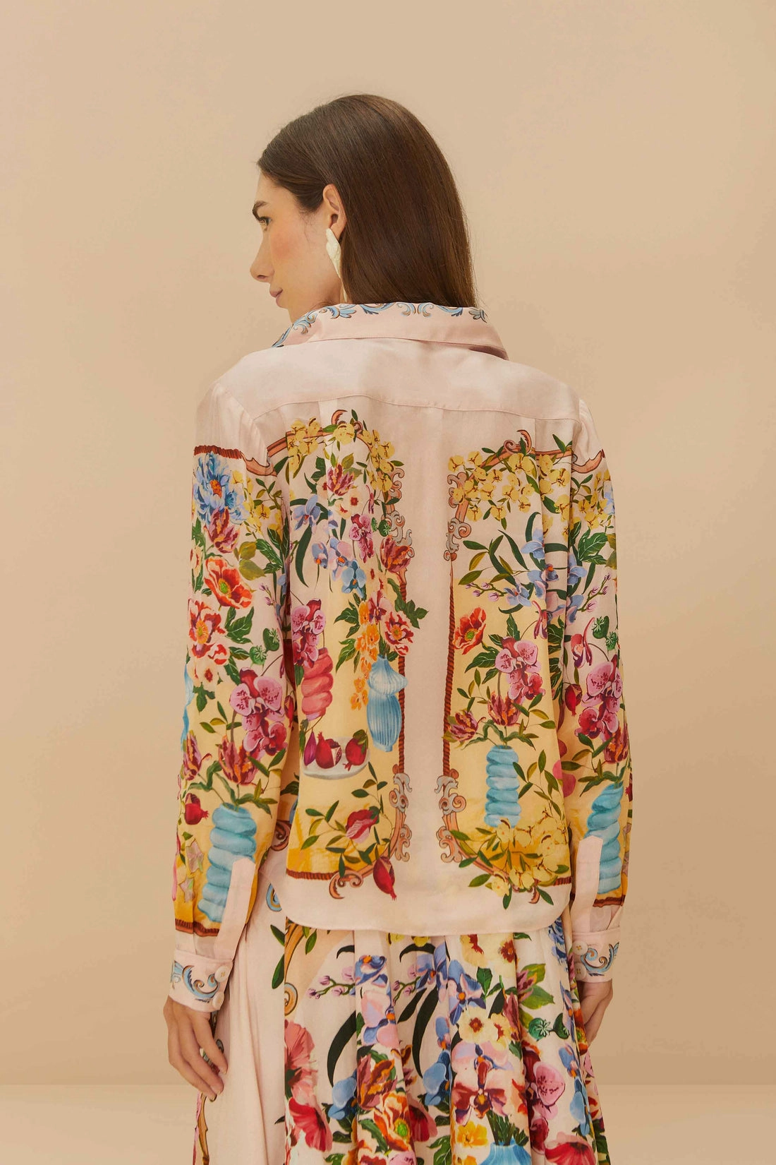 Garden Terrace Shirt in Pink Stain Resistant Treatment