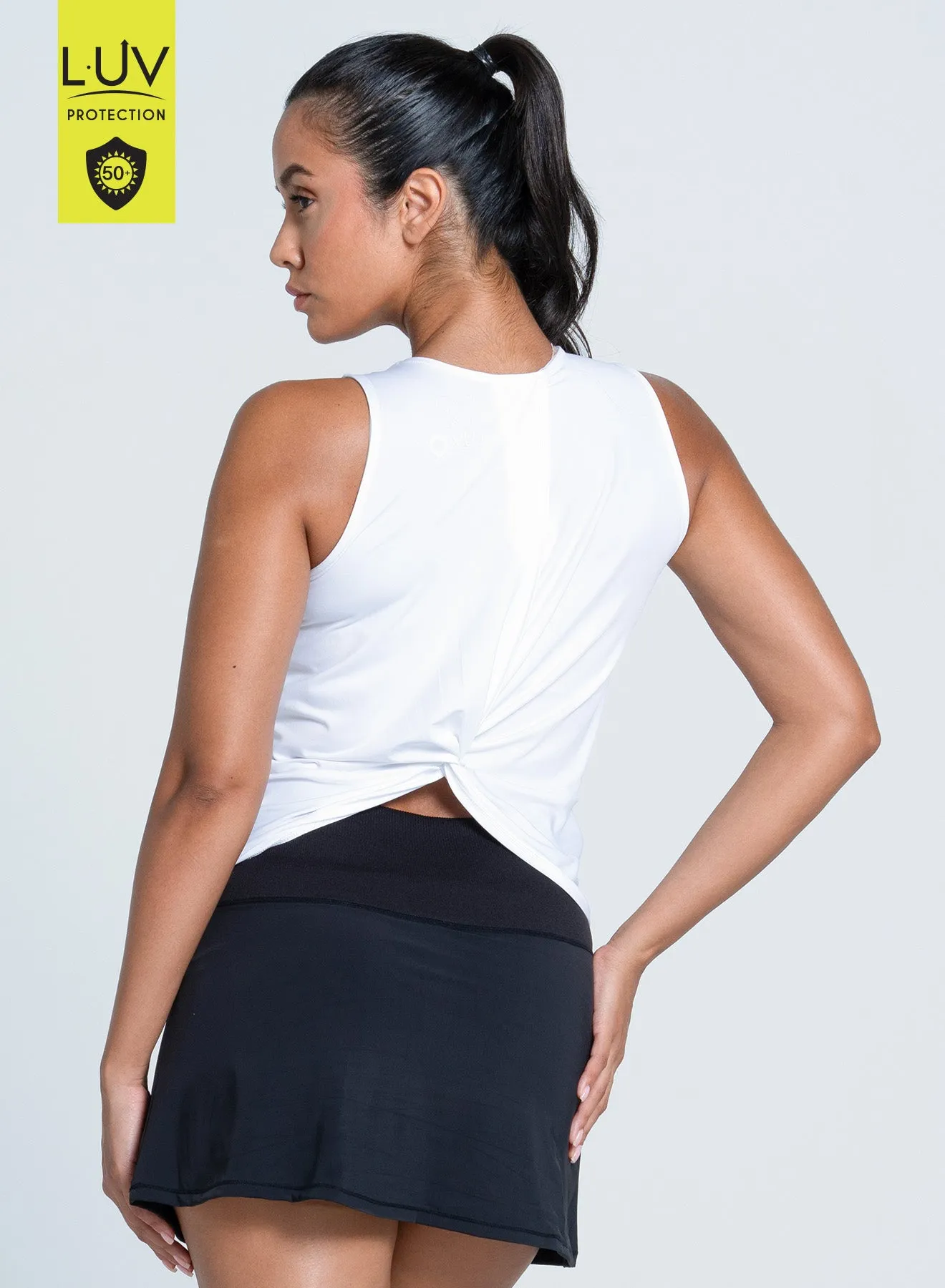 Yarn Dyed Fabric Durable Overlock Stitch Freedom Crop Tank