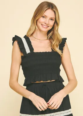 NORA LACE EMBROIDERED CAMI TOP Sporty T-shirt AdjustableCuffSystem